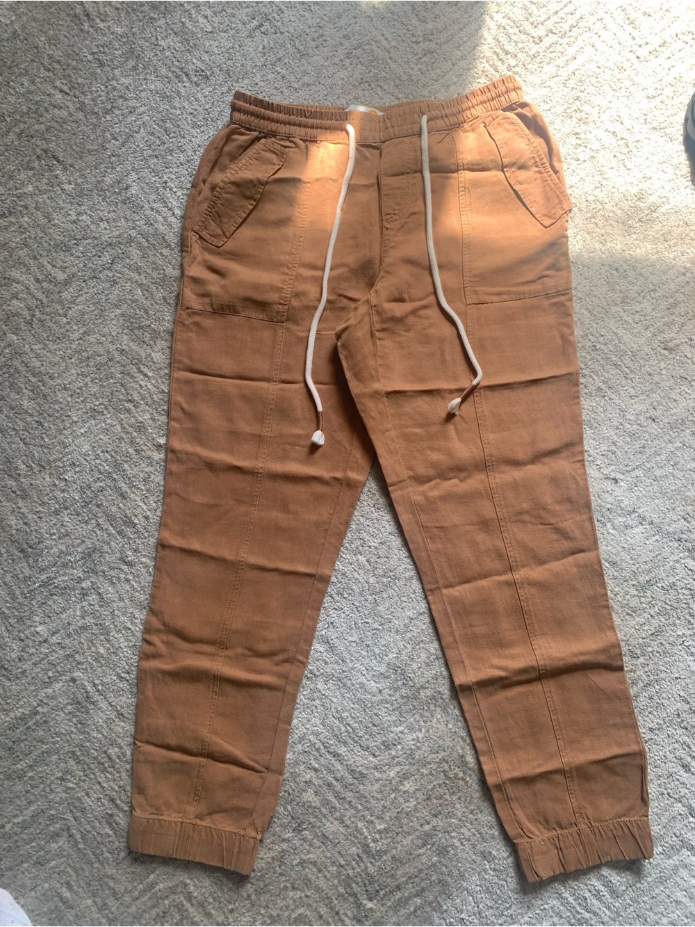 Women’s Tan Drawstring Jogger Pants